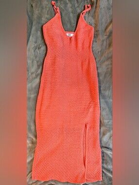 Steve Madden NYC Crochet Dress Size Medium Coral